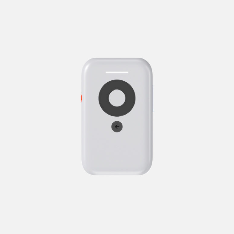 Front view of the XREAL Beam AR streaming device showcasing minimalist control buttons for immersive gaming and media experience