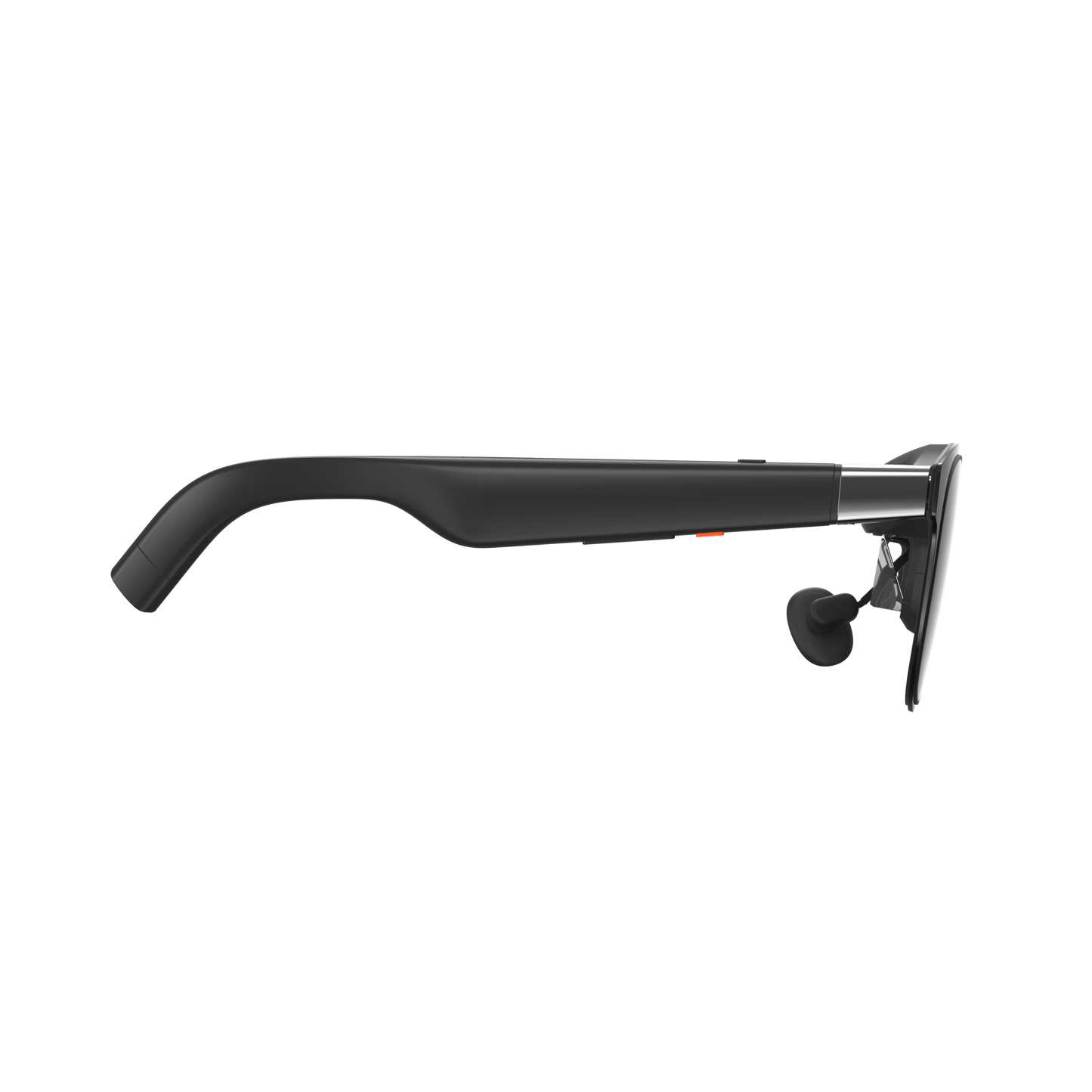 Right side view of XREAL One Pro augmented reality glasses featuring slim design and discreet wearable tech profile