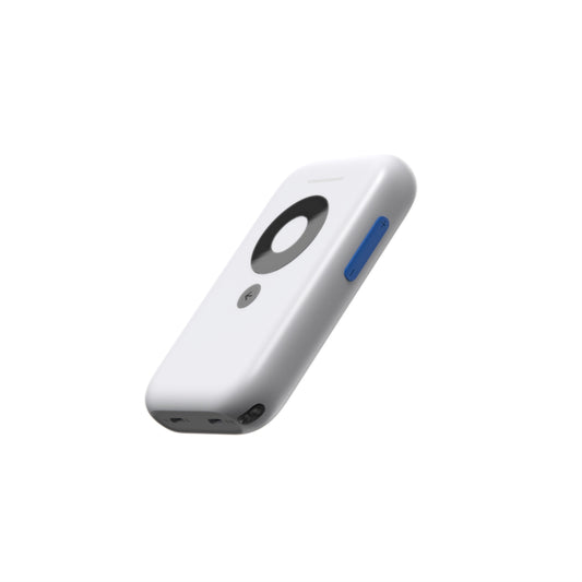 Front view of the XREAL Beam AR streaming device showcasing minimalist control buttons for immersive gaming and media experience